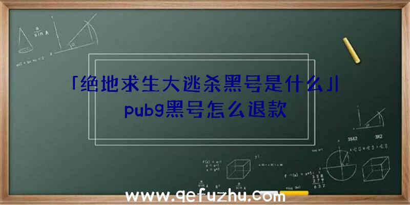 「绝地求生大逃杀黑号是什么」|pubg黑号怎么退款